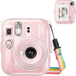 Kitcheniva - Crystal Clear Fujifilm Instax Mini 13 Camera Case Hard Shell Protective Cover Glittering Pink