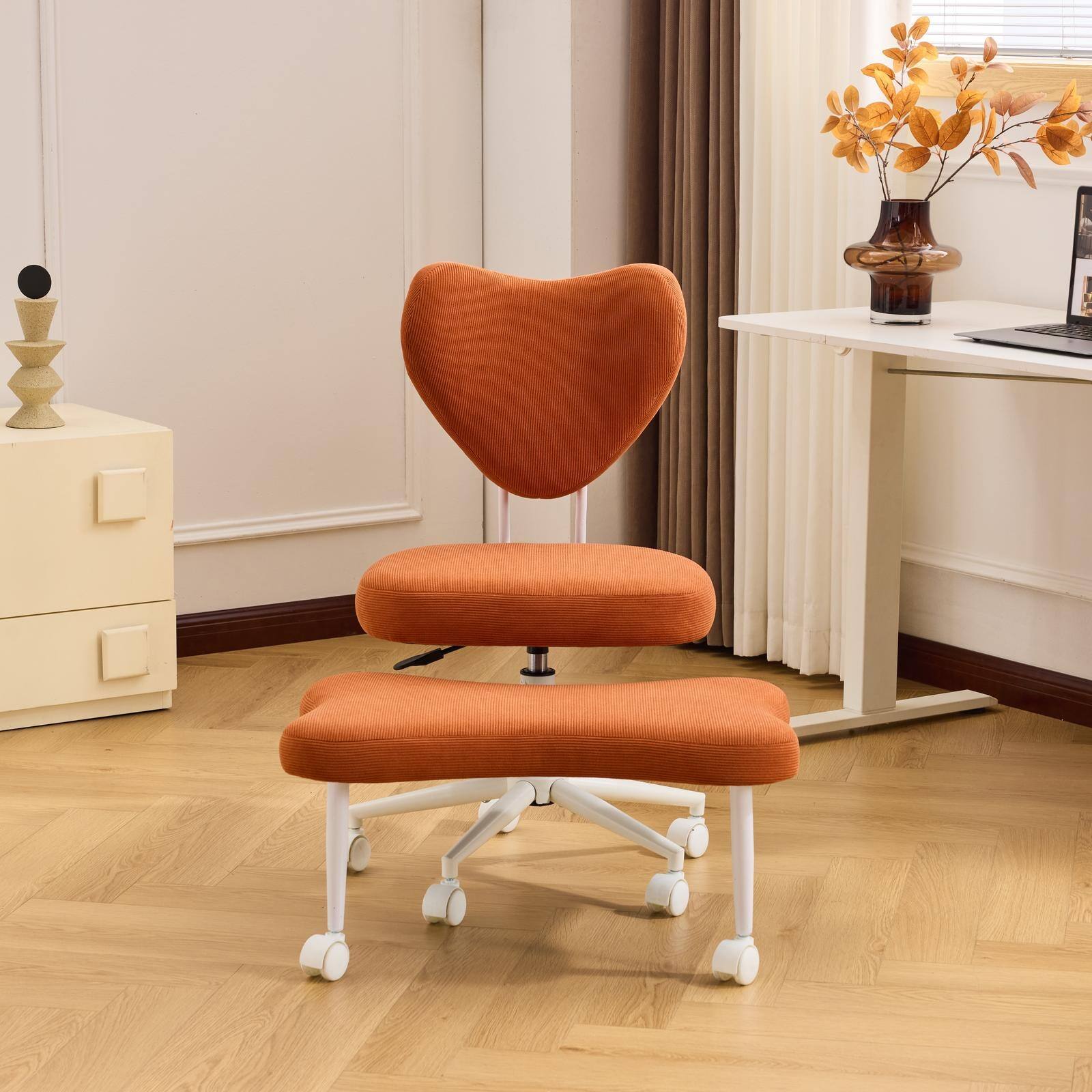Alt View 6. Spaco - Spaco Ergonomic Seating Solution, Cross Legged Meditation Chair with Lumbar Support and Adjustable Cushion for Office - Orange.