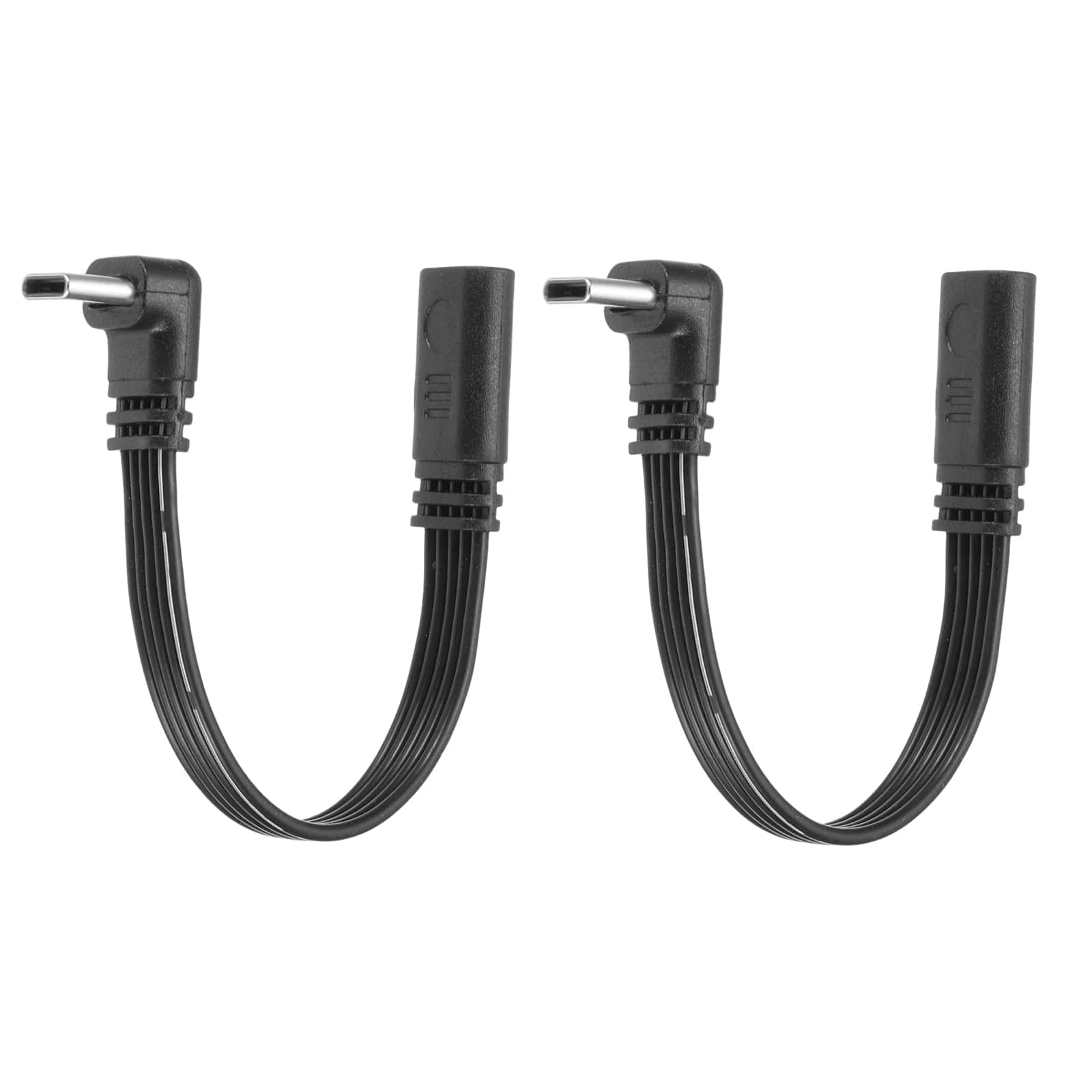 Unique Bargains - 2pcs Flat USB C Cable, 3.9 Inch, 90 Degree Male to Female Adapter, 480Mbps, Silicone, for Phone/Tablet/Laptop - Black