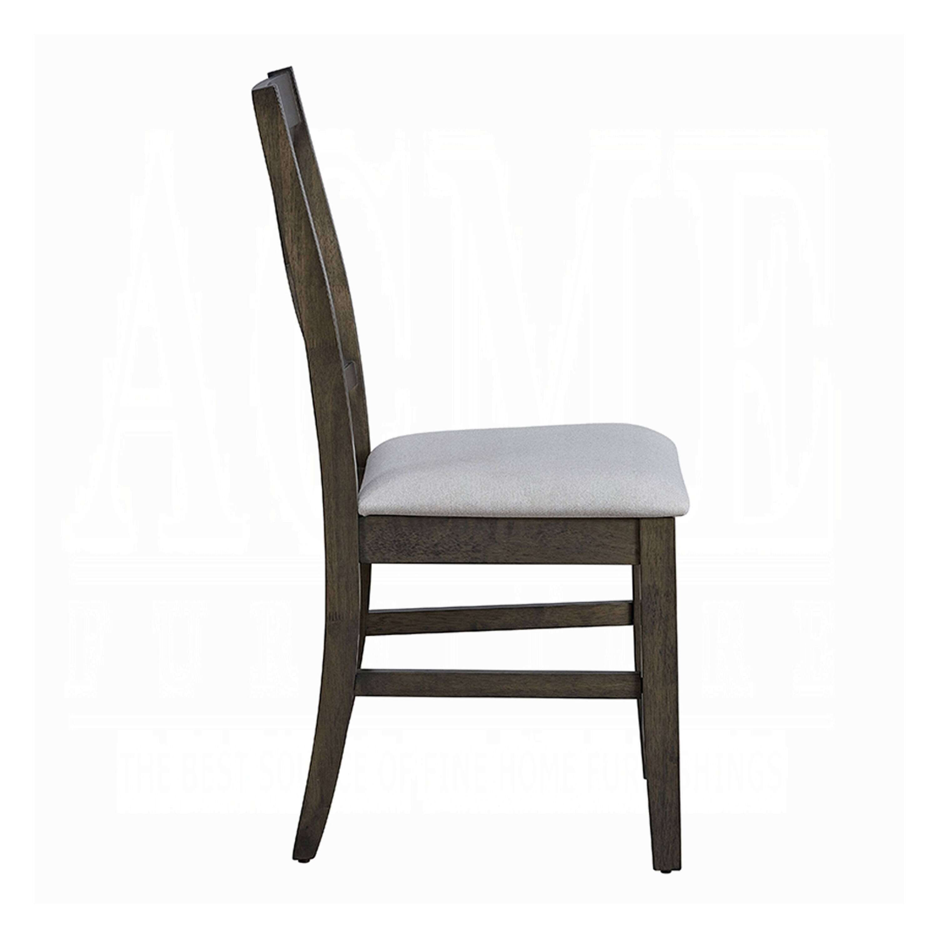 Alt View 3. Manhattan Lane - Side Dining Chair Set of 2, X Farmhouse Back, Padded Gray and Beige - Gray, Beige.