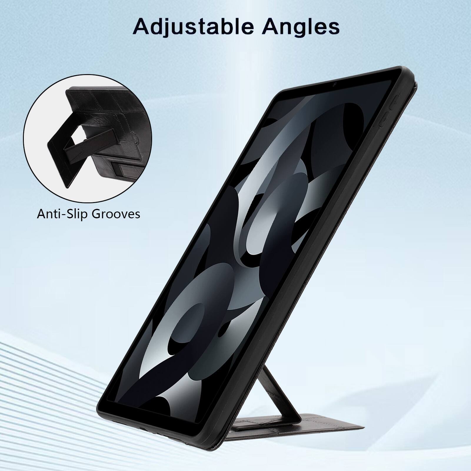 Adjustable Angles  
Anti-Slip Grooves