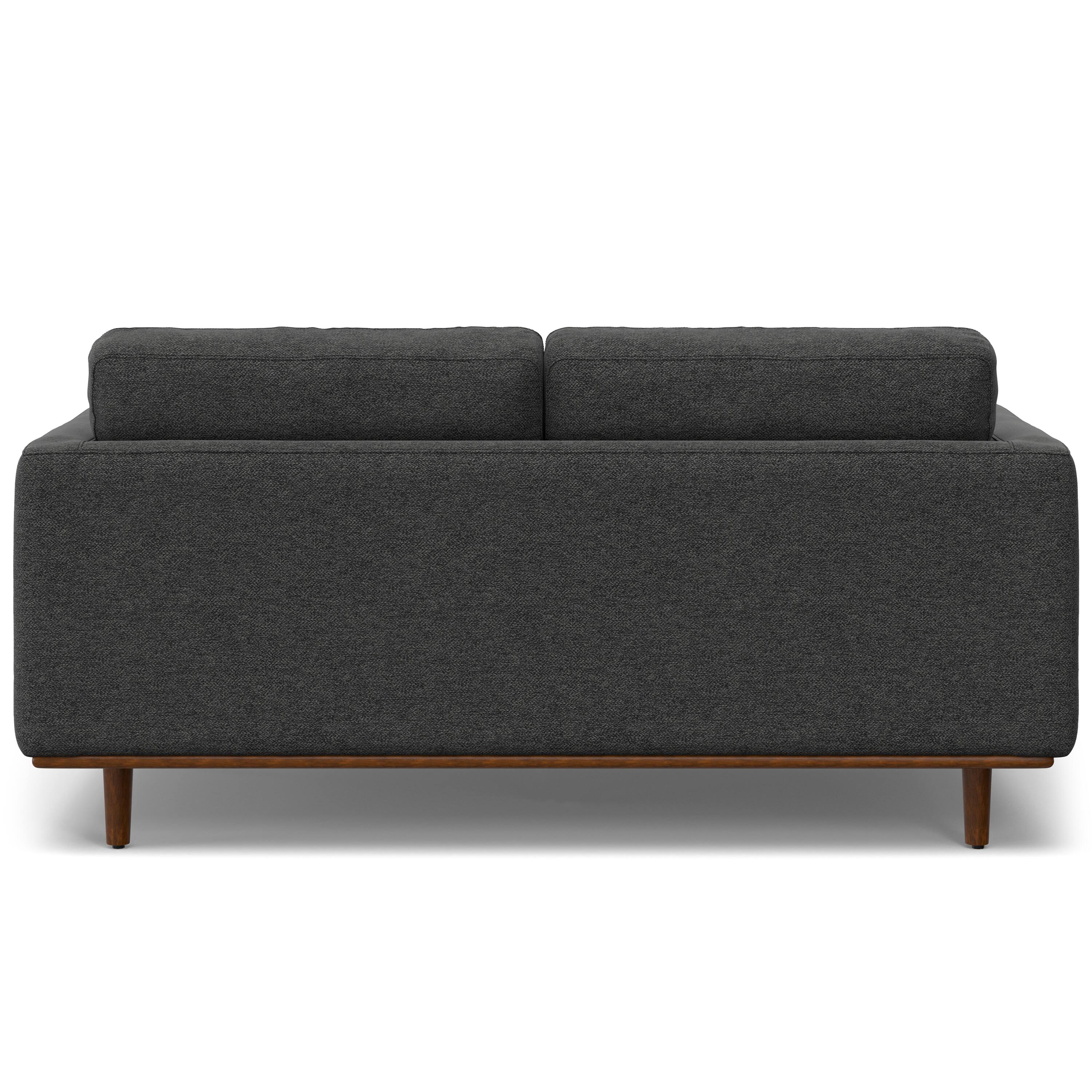 Alt View 5. Simpli Home - Morrison Mid-Century Modern 72 inch Wide Sofa with Ottoman Set in Charcoal Grey Tightly Woven Performance Fabric - Charcoal Grey.