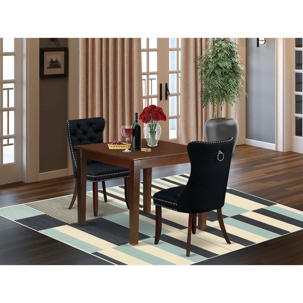 Alt View 7. East West Furniture - 3 Piece Dining Room Table Set - Mahogany.