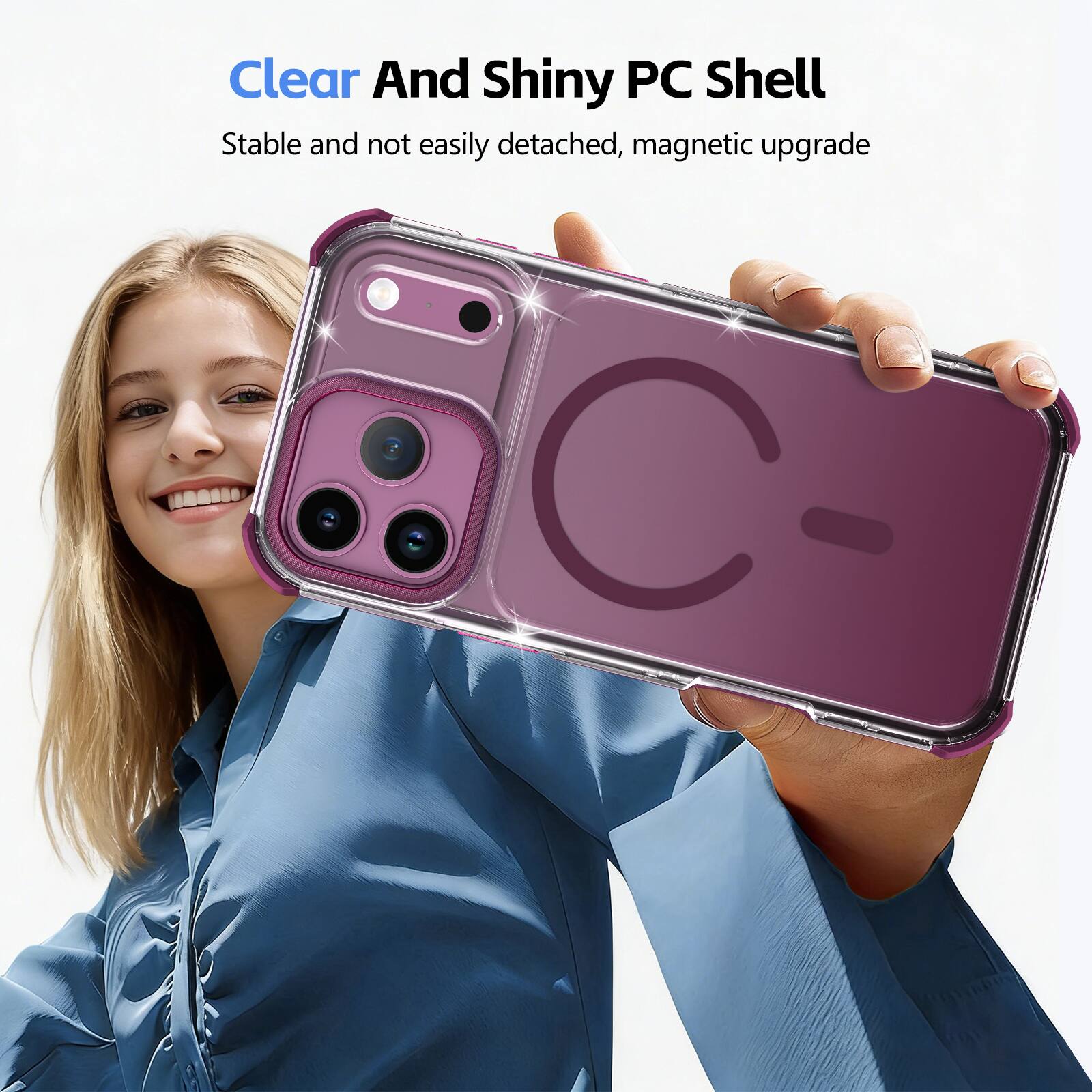 Clear And Shiny PC Shell  
Stable and not easily detached, magnetic upgrade