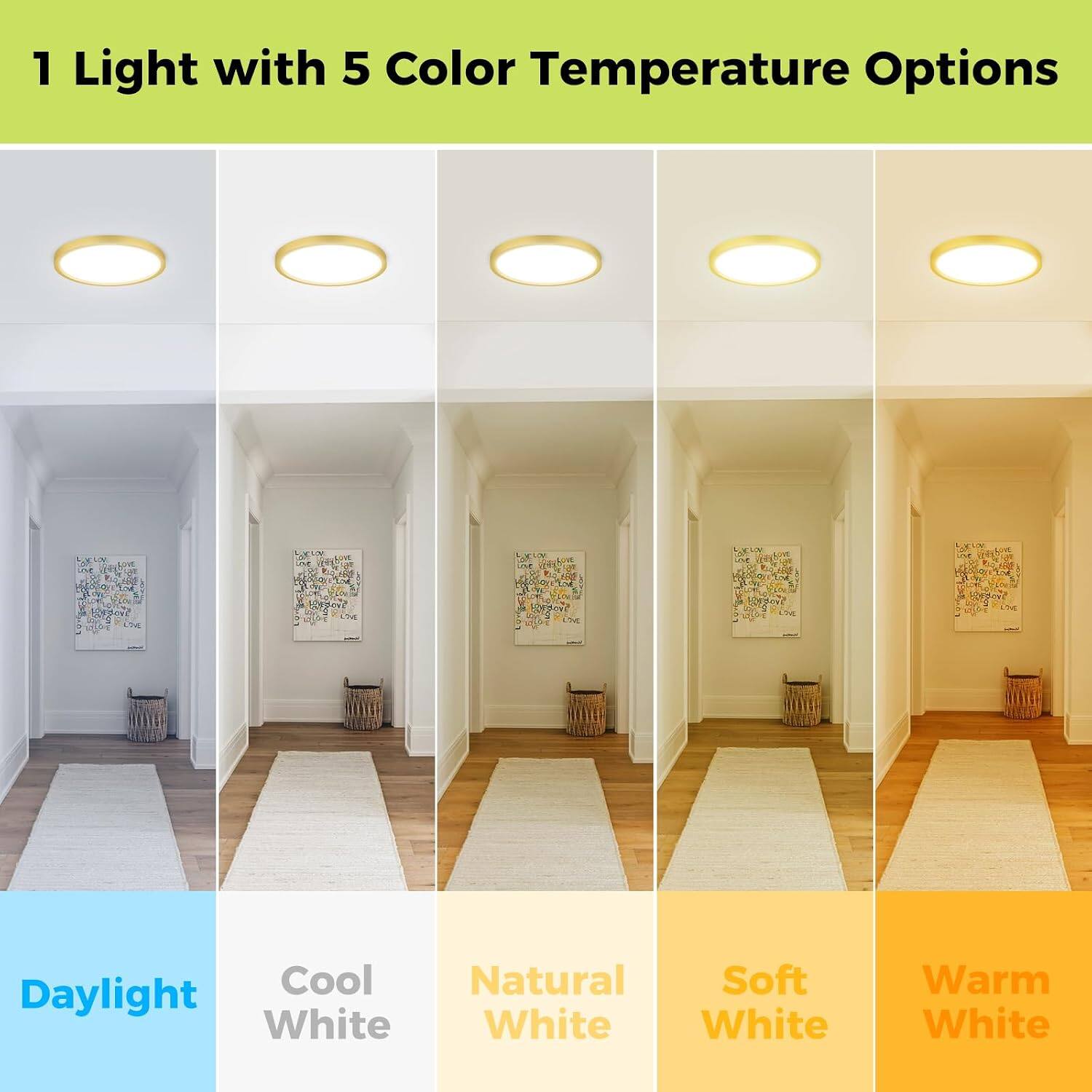 Veranti 12 Inch LED Flush Mount Ceiling Light, Low Profile Design ...