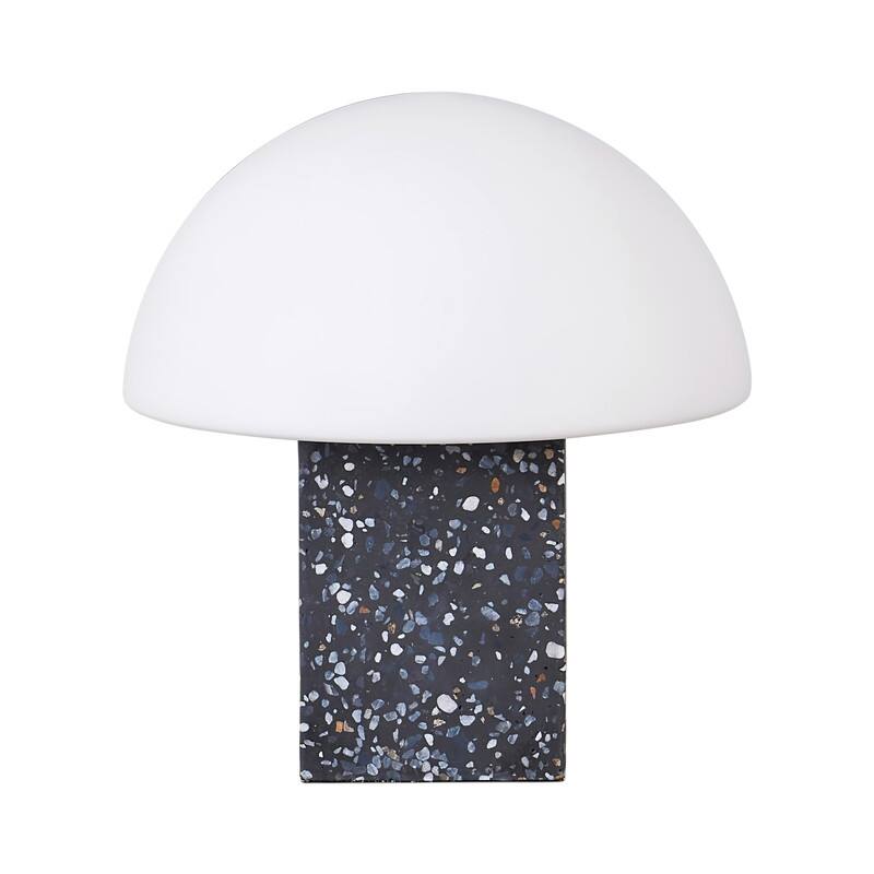 Front. Brightech - Gavin LED Stone Modern Industrial Square Dimmable Bedside Nightstand Desk Lamp - Marbled Natural Gray.