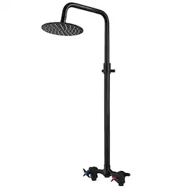 Dazzed Corner - Outdoor Shower Kit,Rainfall Shower Head - Matte Black