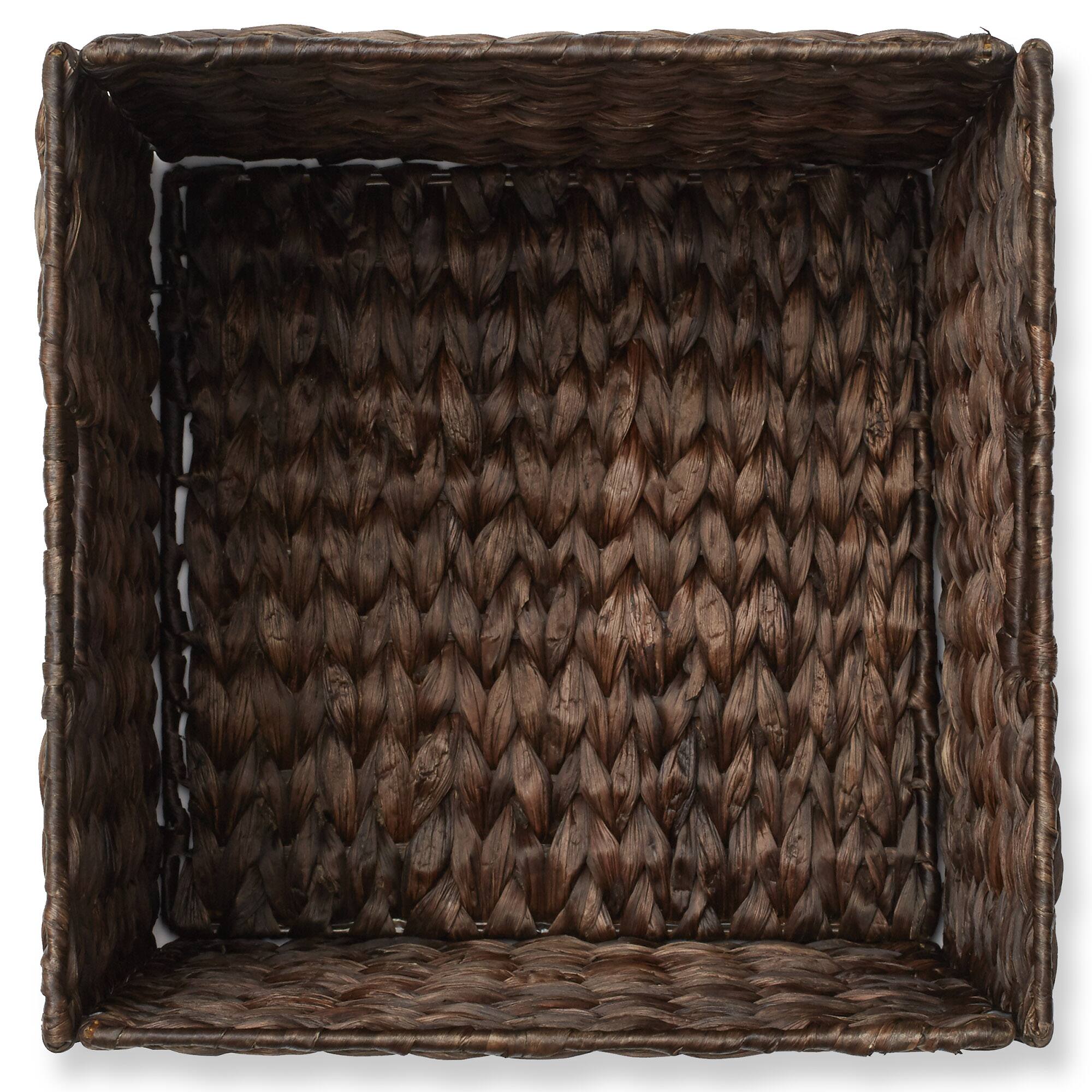 Alt View 5. Casafield - 13 x 13-in Water Hyacinth Storage Baskets  - 4 Pack - Espresso.
