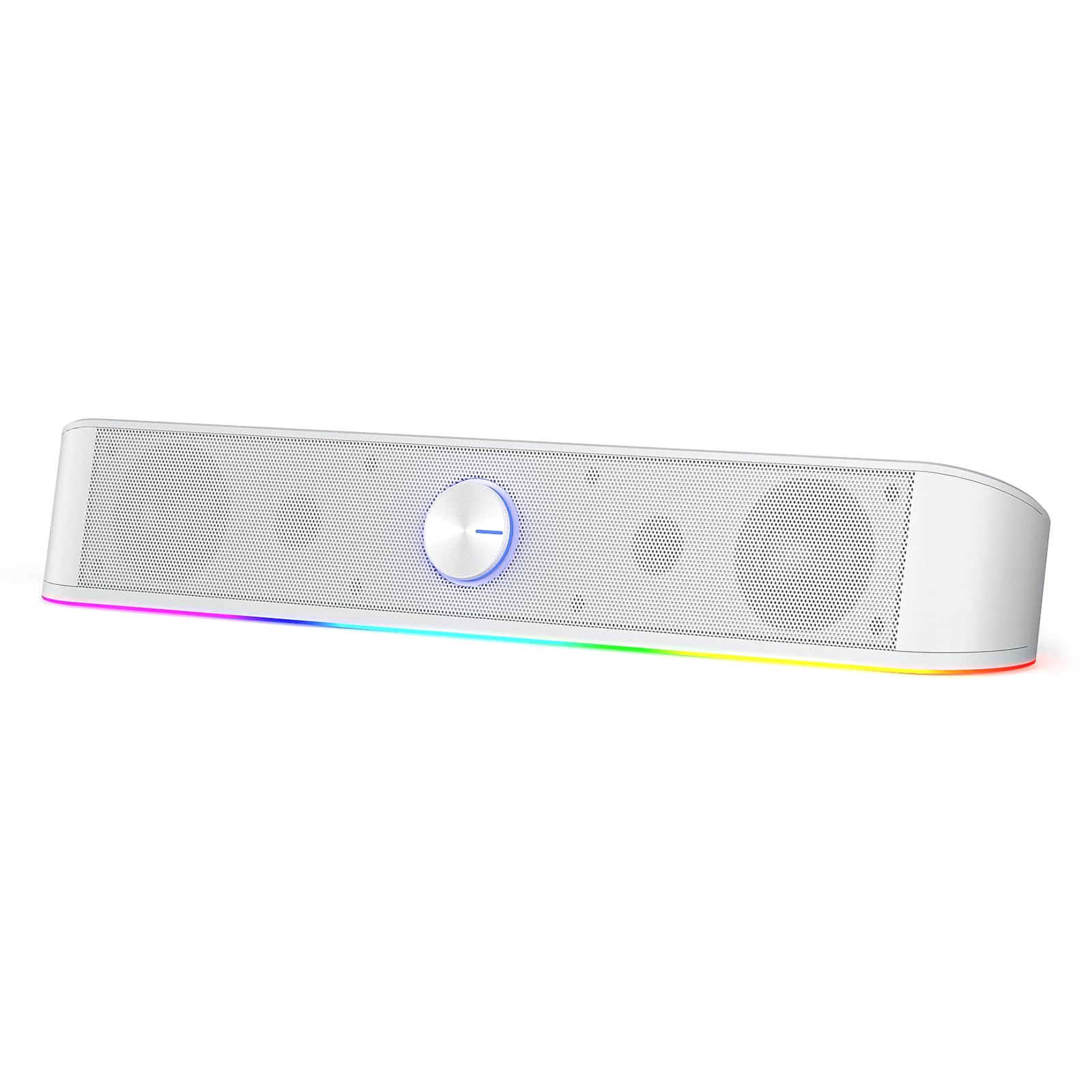 Cozy Serene - Usb Light light Touch Gs560 Rgb Desktop Soundbar 2.0 Computer With Dynamic Lighting Bar Audio-light Sync/display - White