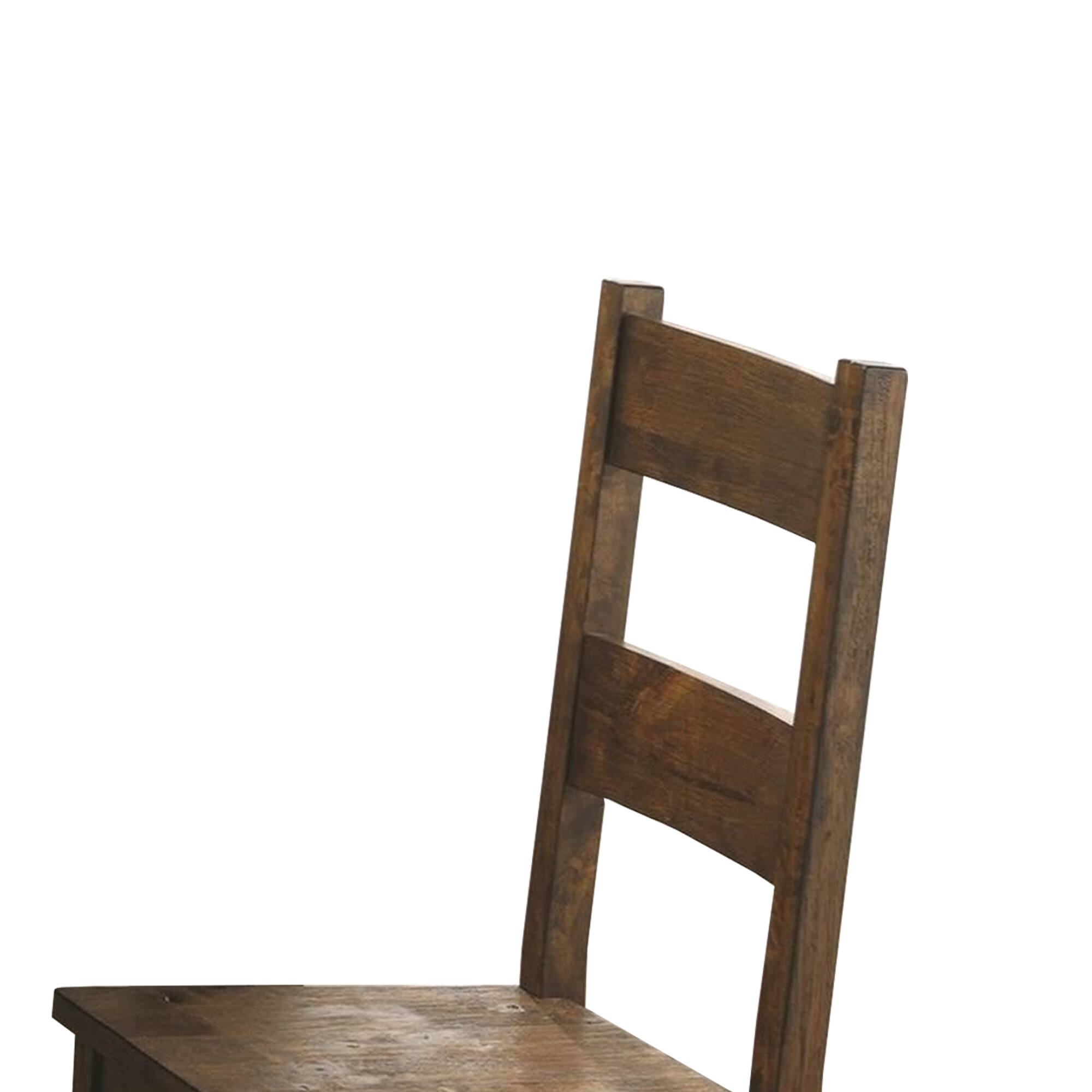 Alt View 1. Manhattan Lane - Chambr Armless Wooden Dining Side Chair, Rustic Golden Brown, Set of 2 - Brown.