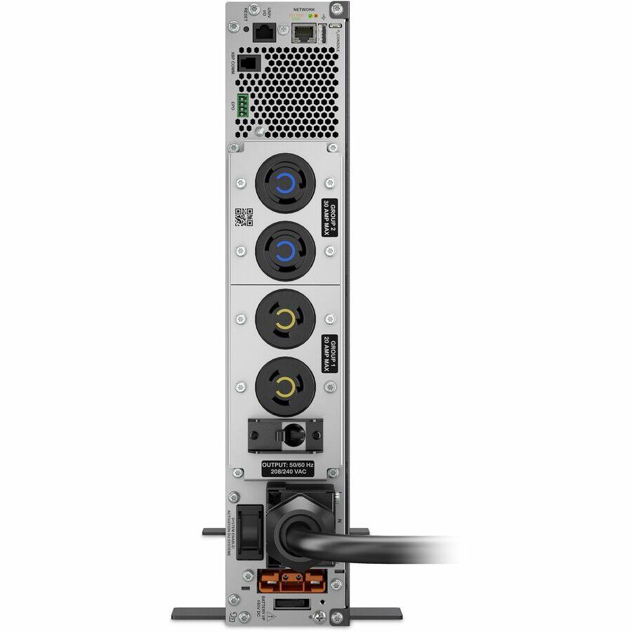 Alt View 3. APC - APC Smart-UPS Ultra On-Line, 5000VA, Lithium-ion, Rack/Tower 2U, 208V, 2 L6-20R + 2 L6-30R NEMA outlets, Network Card - Silver Gray.