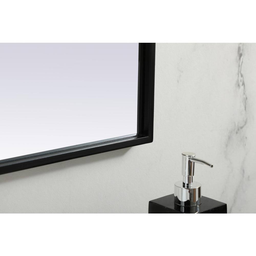 Back. Elegant Decor - Metal Frame Arch Mirror 42x30 Inch in Black - Black.