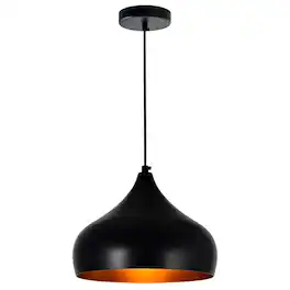 CWI Lighting - Dynamic 1 Light Down Pendant With Finish - Black