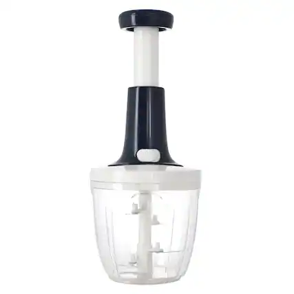 Front. Oster - Oster Hunterdale 9in x 5in Push Top Stainless Steel Vegetable Chopper in Navy.