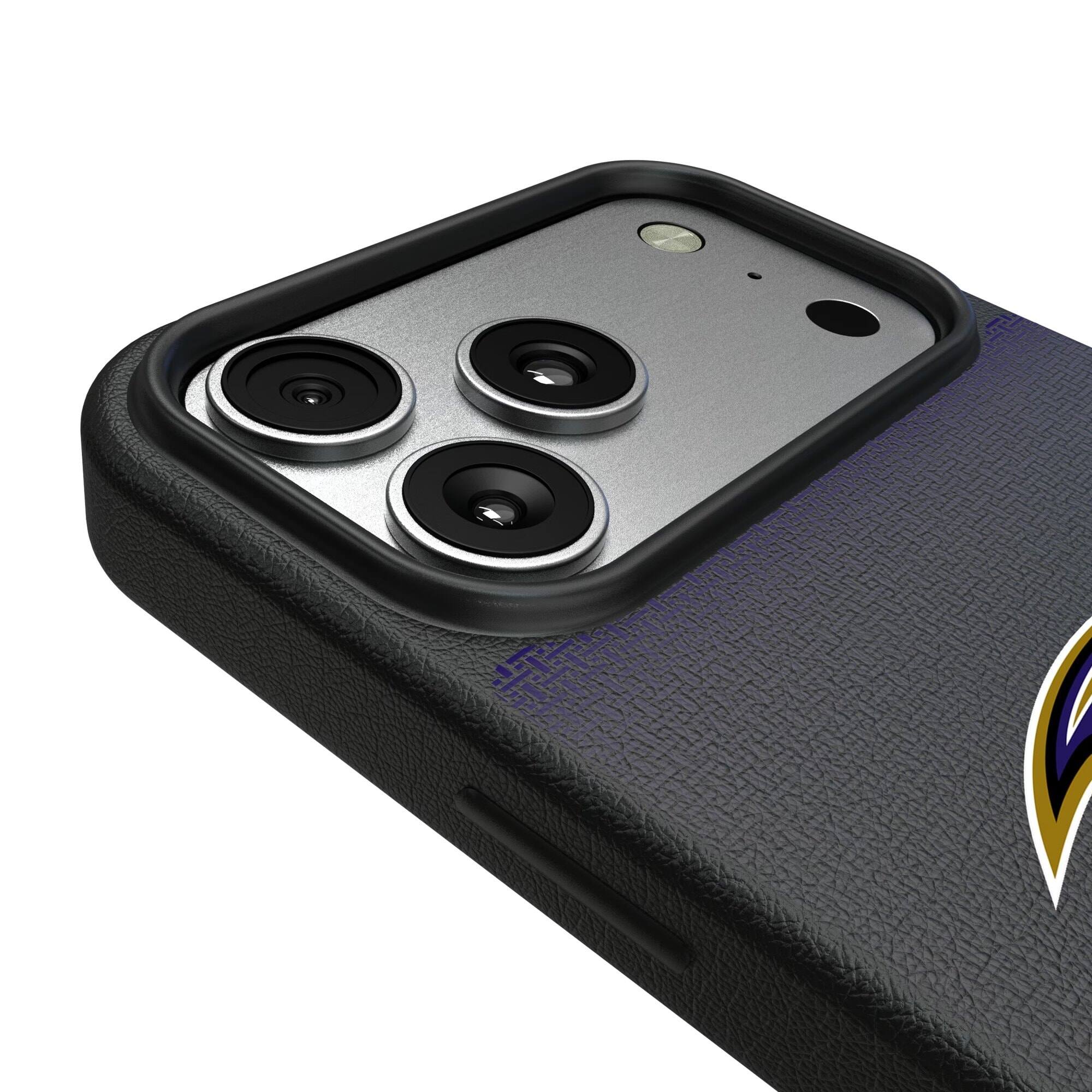 Alt View 2. Keyscaper - Baltimore Ravens Linen Logo iPhone Magnetic Bump Case - 16 - Black.