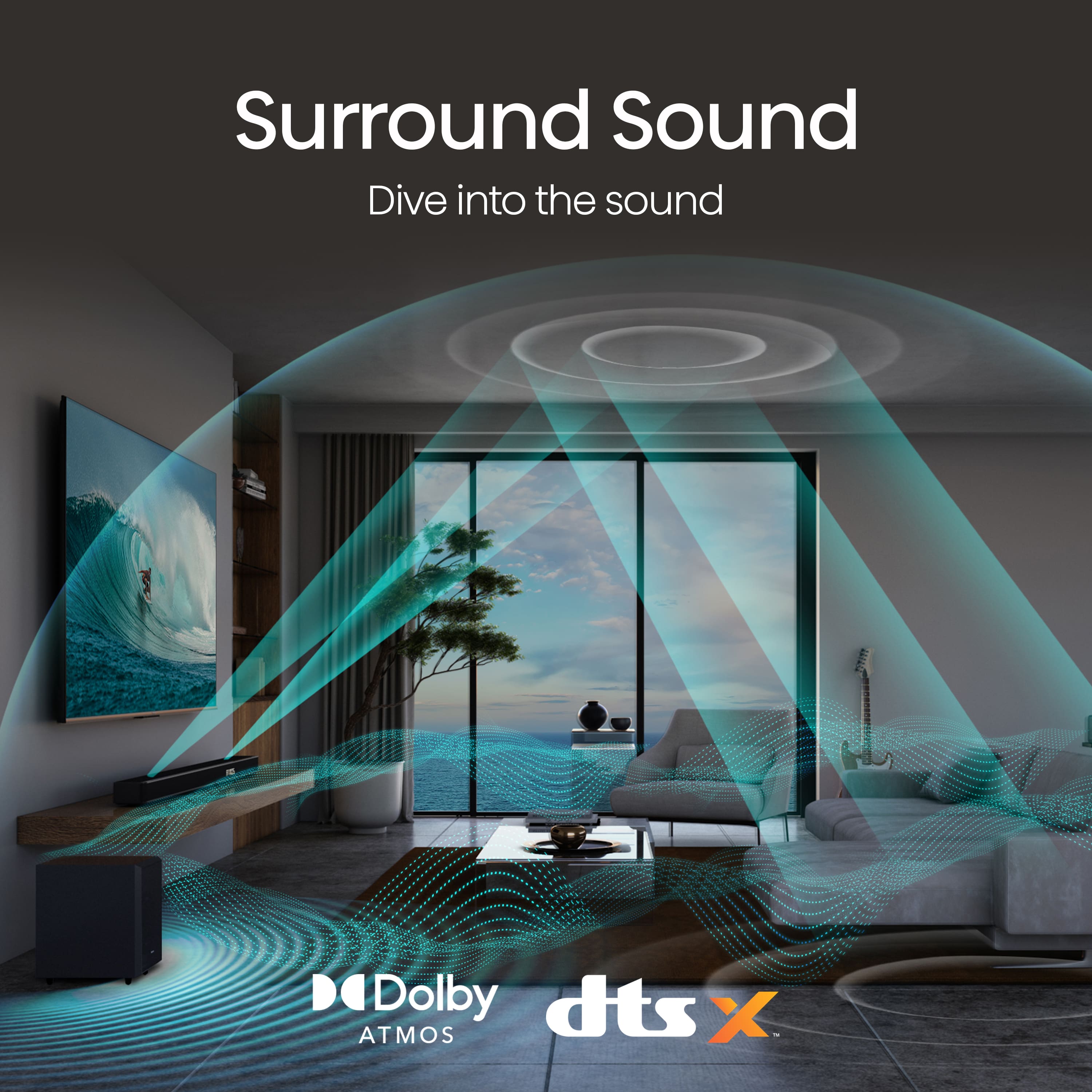 Surround Sound: Dive into the sound with Dolby dts X ATMOS.