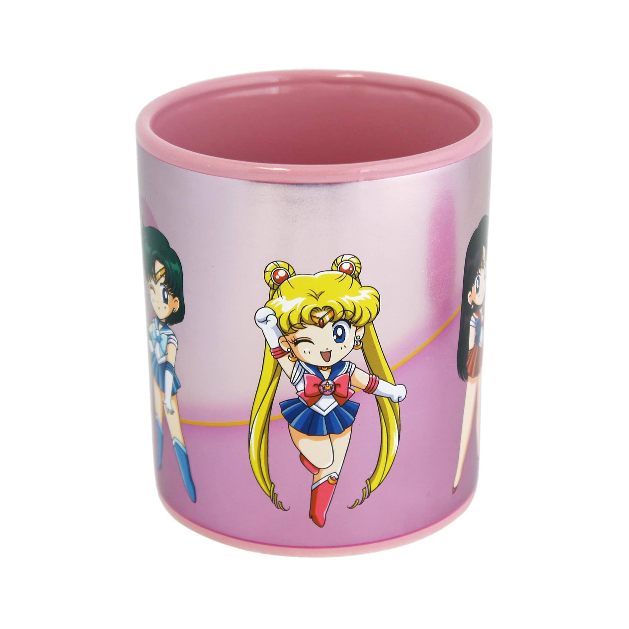 Alt View 5. Just Funky - Sailor Moon Sailor Scouts 16 Ounce Ceramic Mug with Lid - Pink.
