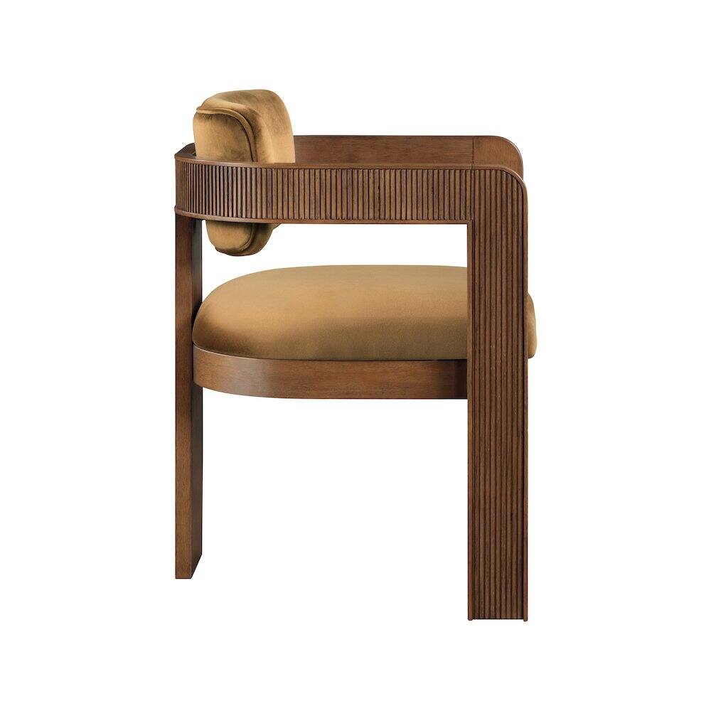 Alt View 3. Meridian Furniture - Sacha Saddle Velvet Dining Chair, Set of 2 - Brown.
