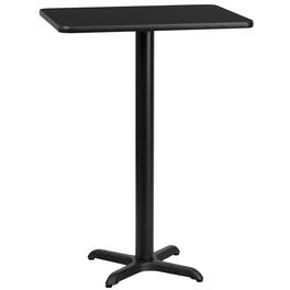 Flash Furniture - Stiles 24'' x 30'' Rectangular Laminate Table Top with 22'' x 22'' Bar Height Table Base - Black