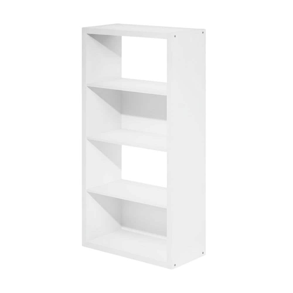 FurniFact - Wooden Bookcase with Open Shelving for Home or Office Storage - White