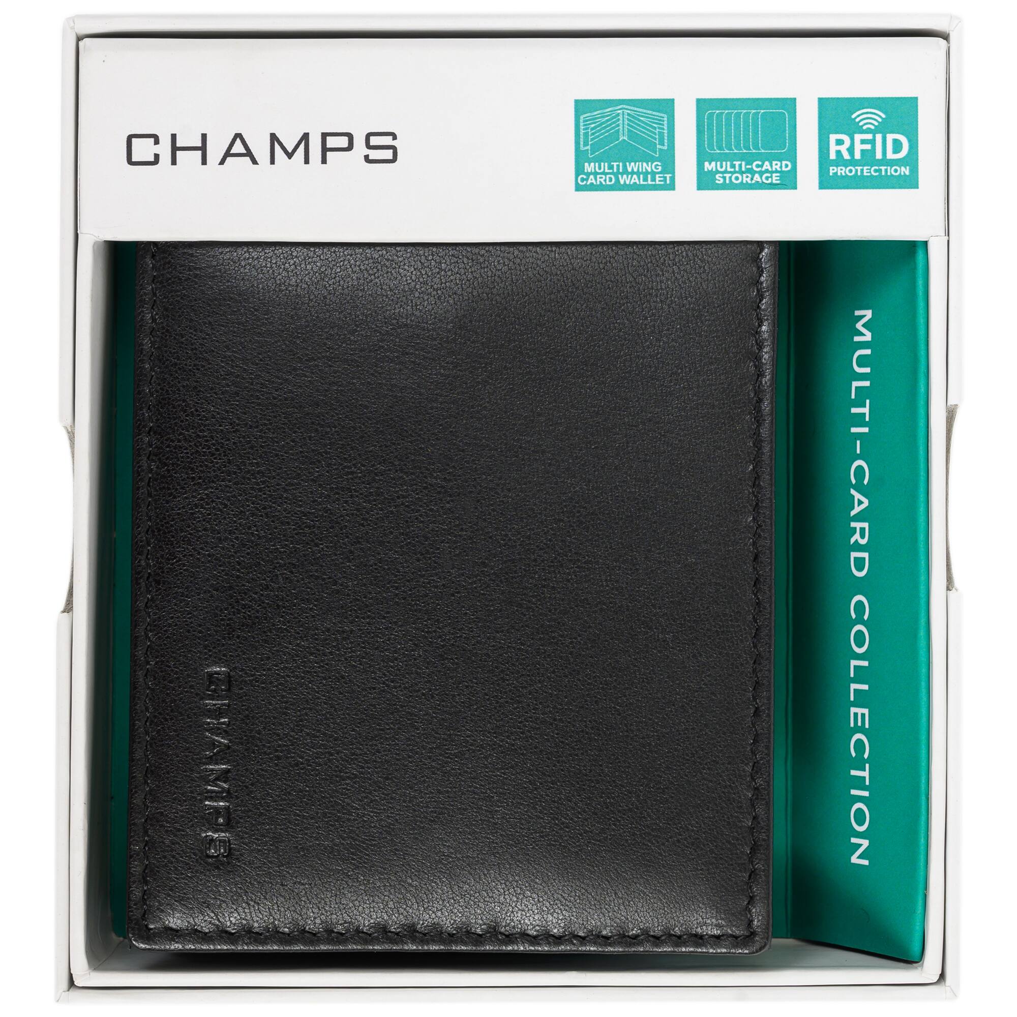 CHAMPS  
MULTI-WING CARD WALLET  
MULTI-CARD STORAGE  
RFID PROTECTION  

MULTI-CARD COLLECTION