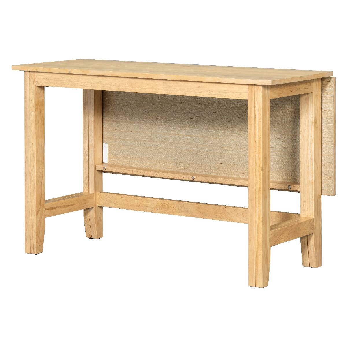Alt View 2. Loheer - Loheer Extendable Farmhouse Dining Table with Drop Leaf for Small Spaces - Natural.