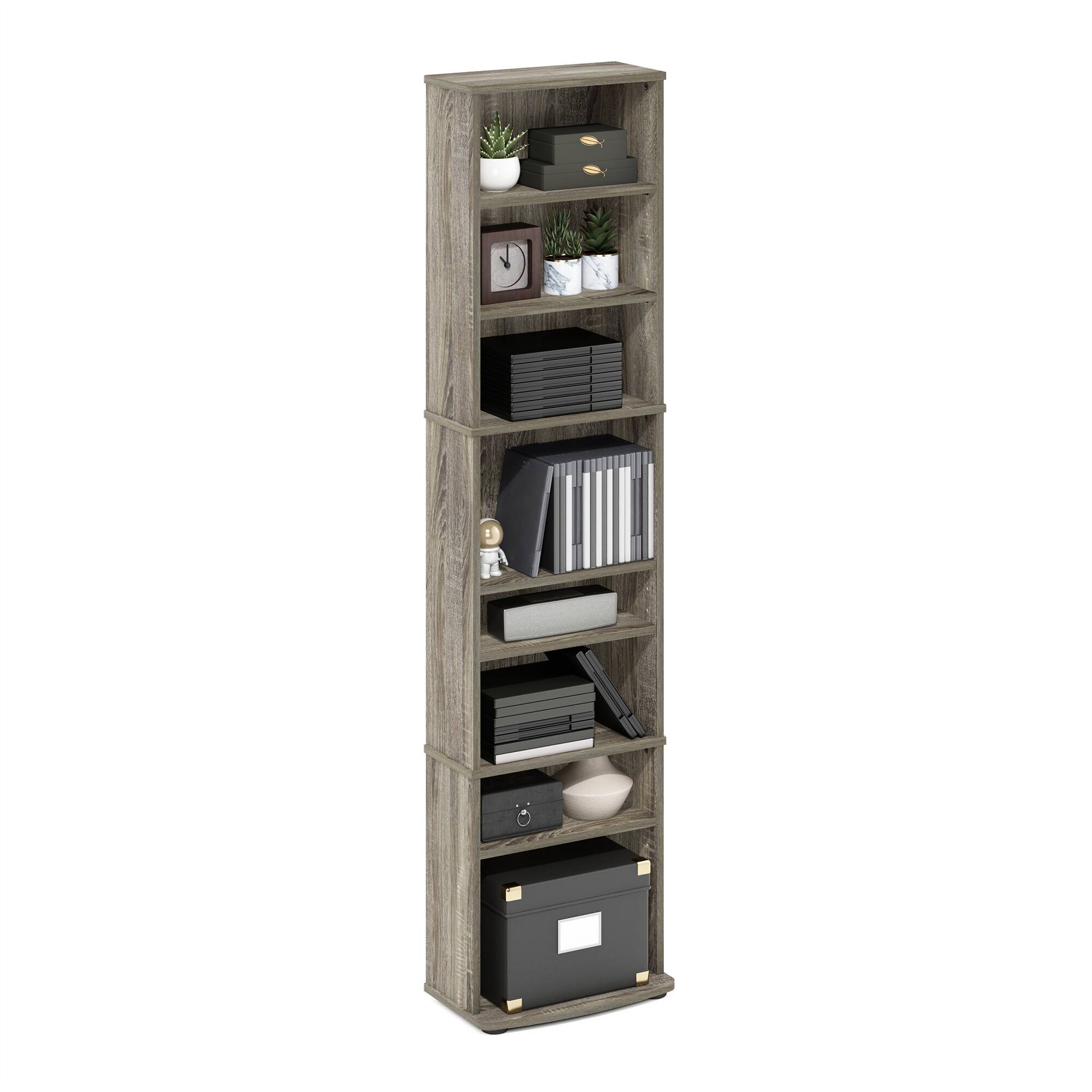 Alt View 3. Furinno - JAYA Space Saving Multimedia Storage Tower - French Oak.