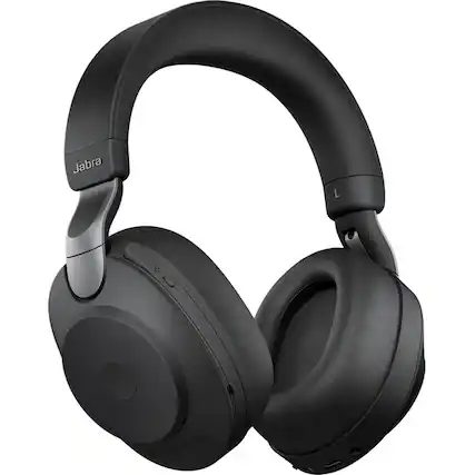 Front. Jabra - Jabra Evolve2 85 Headset - Stereo - Wireless - Bluetooth - Over-the-head - Binaural - Supra-aural - Black - Blue.