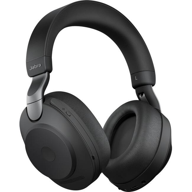 Front. Jabra - Jabra Evolve2 85 Headset - Stereo - Wireless - Bluetooth - Over-the-head - Binaural - Supra-aural - Black - Blue.