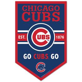 WinCraft - Chicago Cubs 11" x 17" Chevron Wood Sign - Multicolor