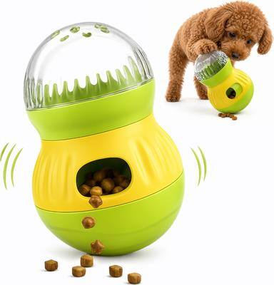 Front. PawsPik - PawsPik Interactive Wobble Tumbler Treat Dispenser Small Dog & Cat Toy, Green - Green.