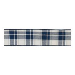 BreeBe - Plaid Holiday Ribbon (Set of 2) - Blue, White