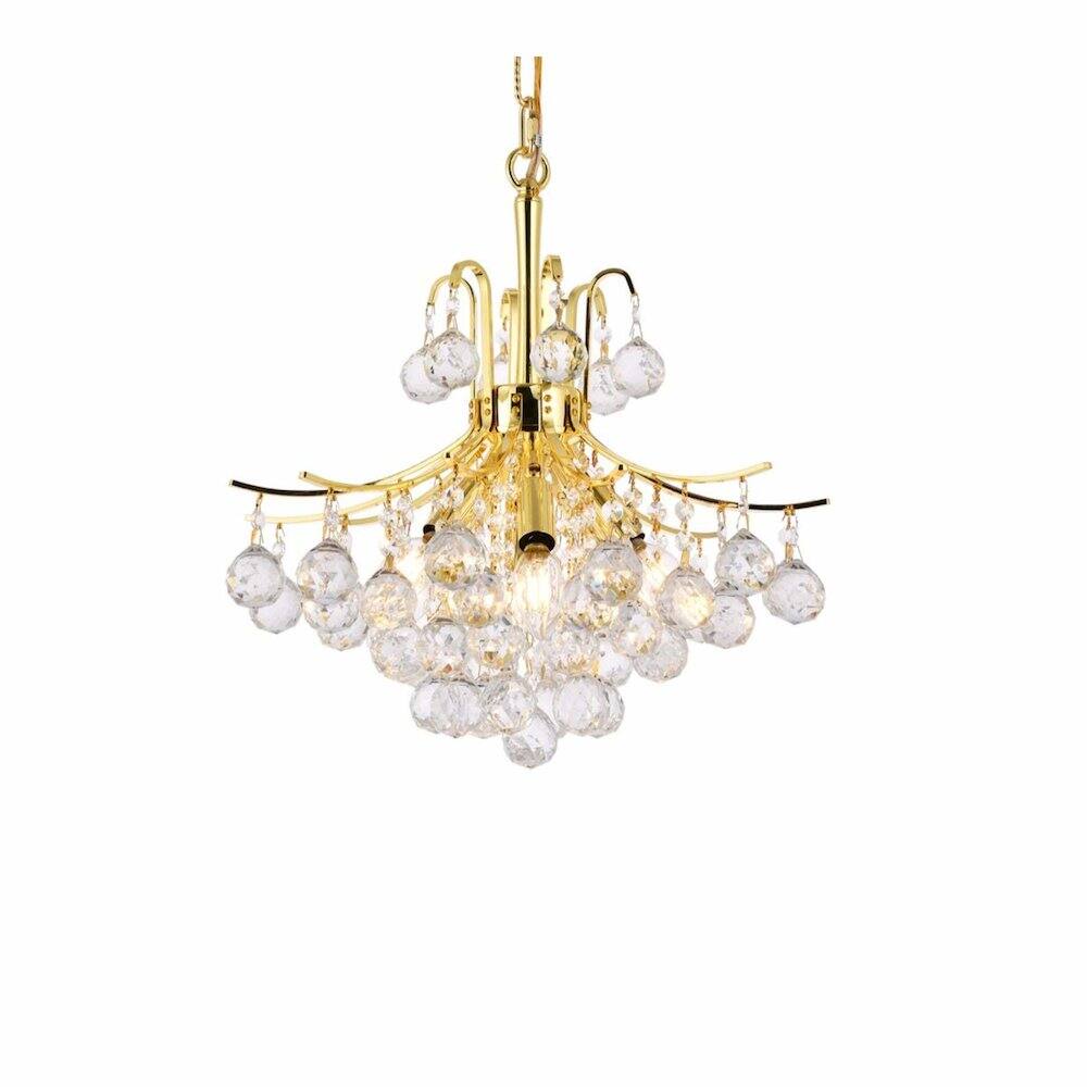 Back. Elegant Lighting - Toureg 6 light Gold Pendant Clear Royal Cut Crystal - Gold.