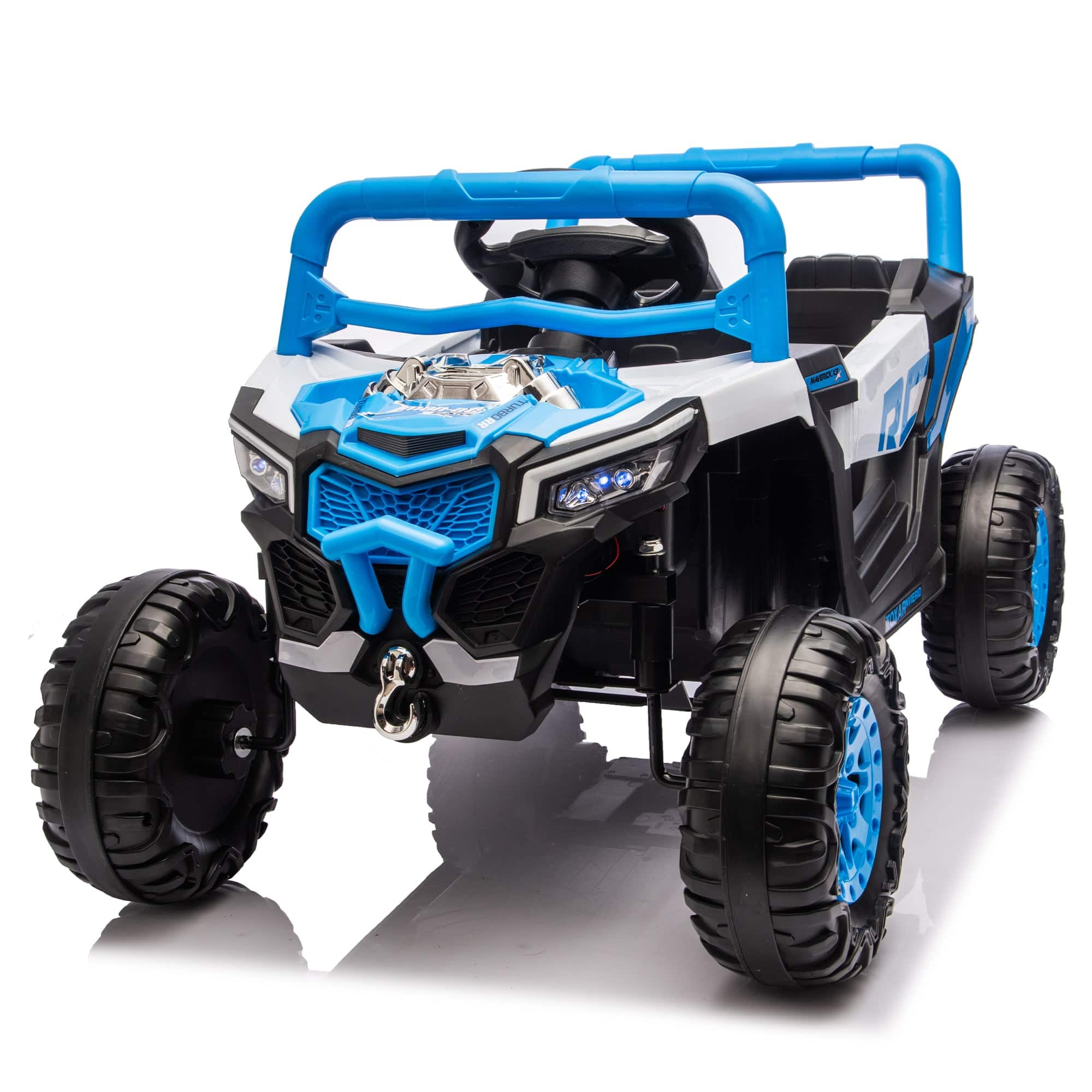 Boyel Living - 3+ 12V Kids Ride On UTV with Parents Remote Control Twin 25W Motors - Blue