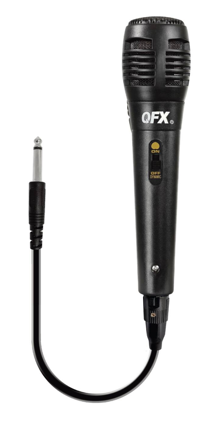 Alt View 13. QFX - 12” Bluetooth Rechargeable Portable Speaker with Stand, Microphone and LED Party Lights - Black.