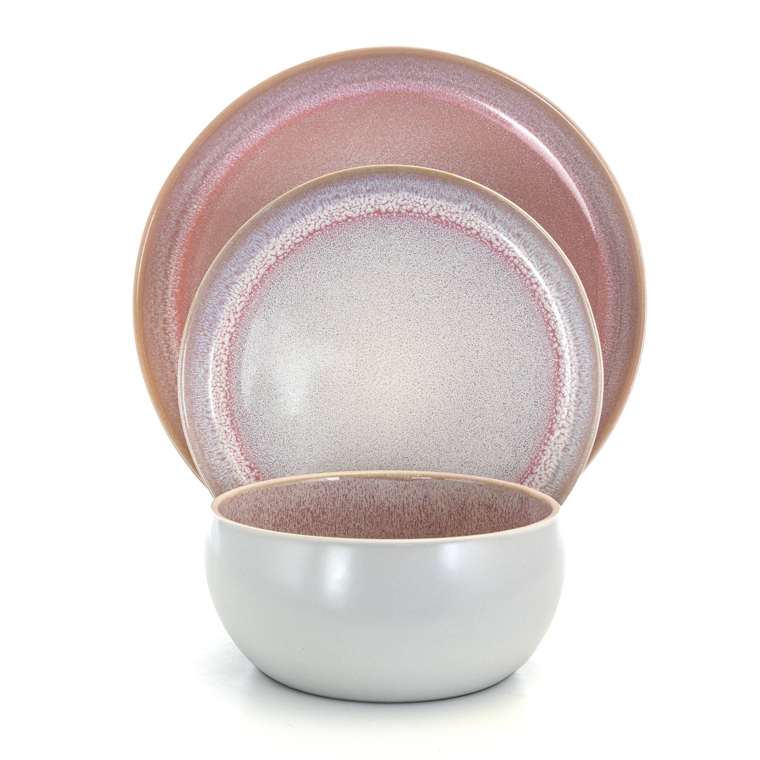 Alt View 1. Elama - Elama Mocha Muave 16 Piece Luxurious Stoneware Dinnerware with Complete Setting for 4 - Mauve.