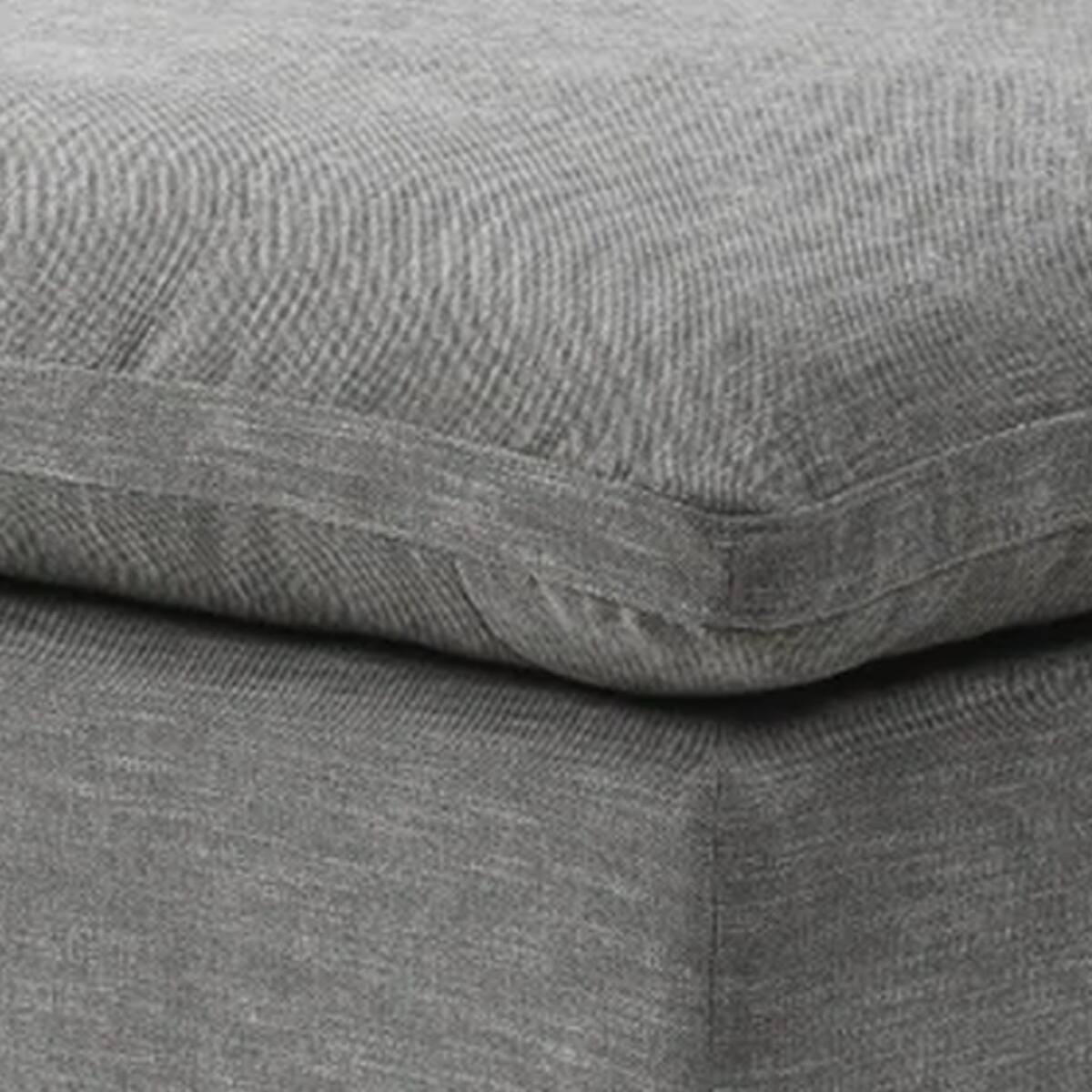 Alt View 2. Manhattan Lane - Shar 37 Inch Square Ottoman, Removable Pillow Top Cushion - Gray Linen.