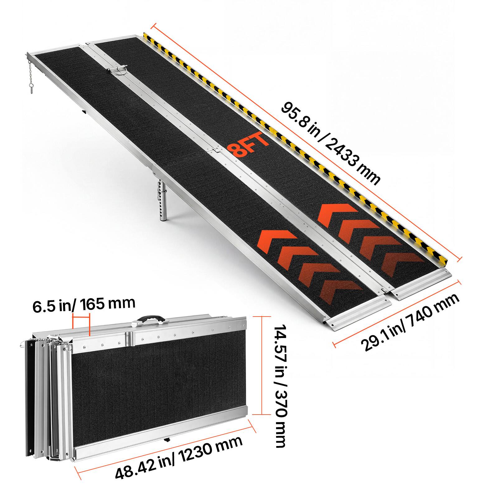95.8 in/2433 mm  
6.5 in/165 mm  
14.57 in/370 mm  
29.1 in/740 mm  
48.42 in/1230 mm