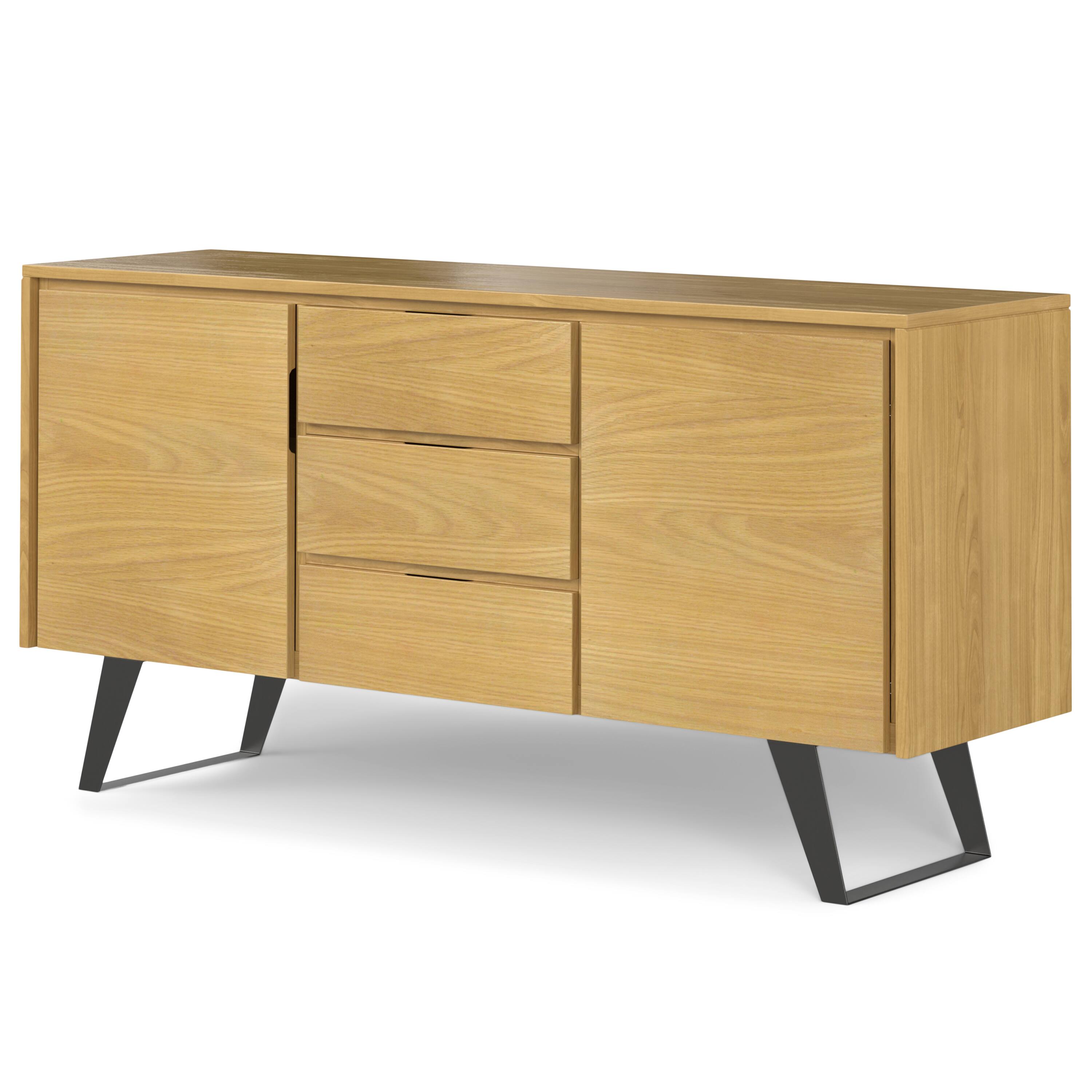 Angle. Simpli Home - Lowry Sideboard Buffet - Oak Veneer.