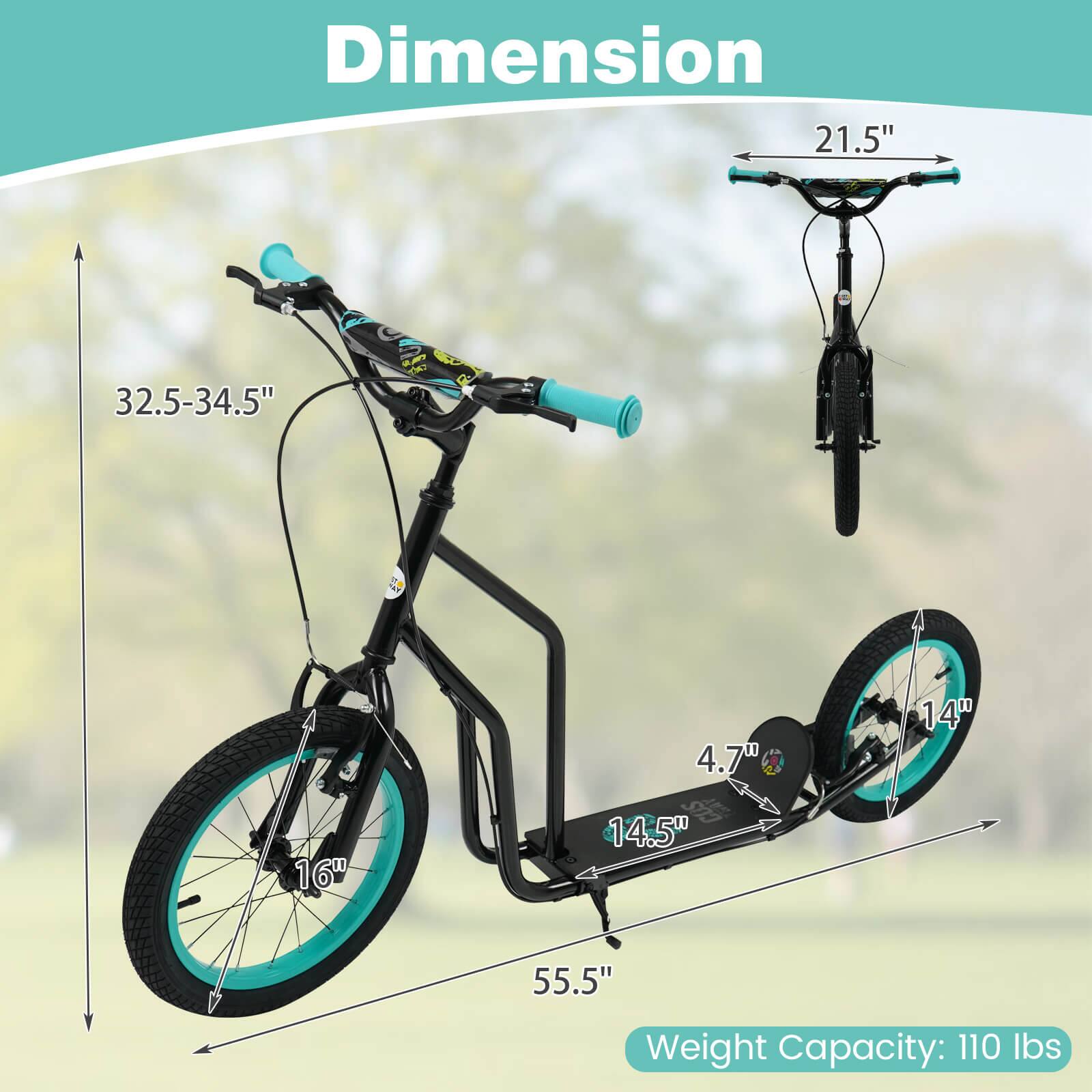 Dimension  
21.5"  
32.5-34.5"  
4.7"  
14"  
14.5"  
55.5"  
Weight Capacity: 110 lbs