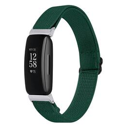 StrapsCo - Comfort Stretch Band Nylon Watch Strap For Fitbit Inspire 2 - Forest Green