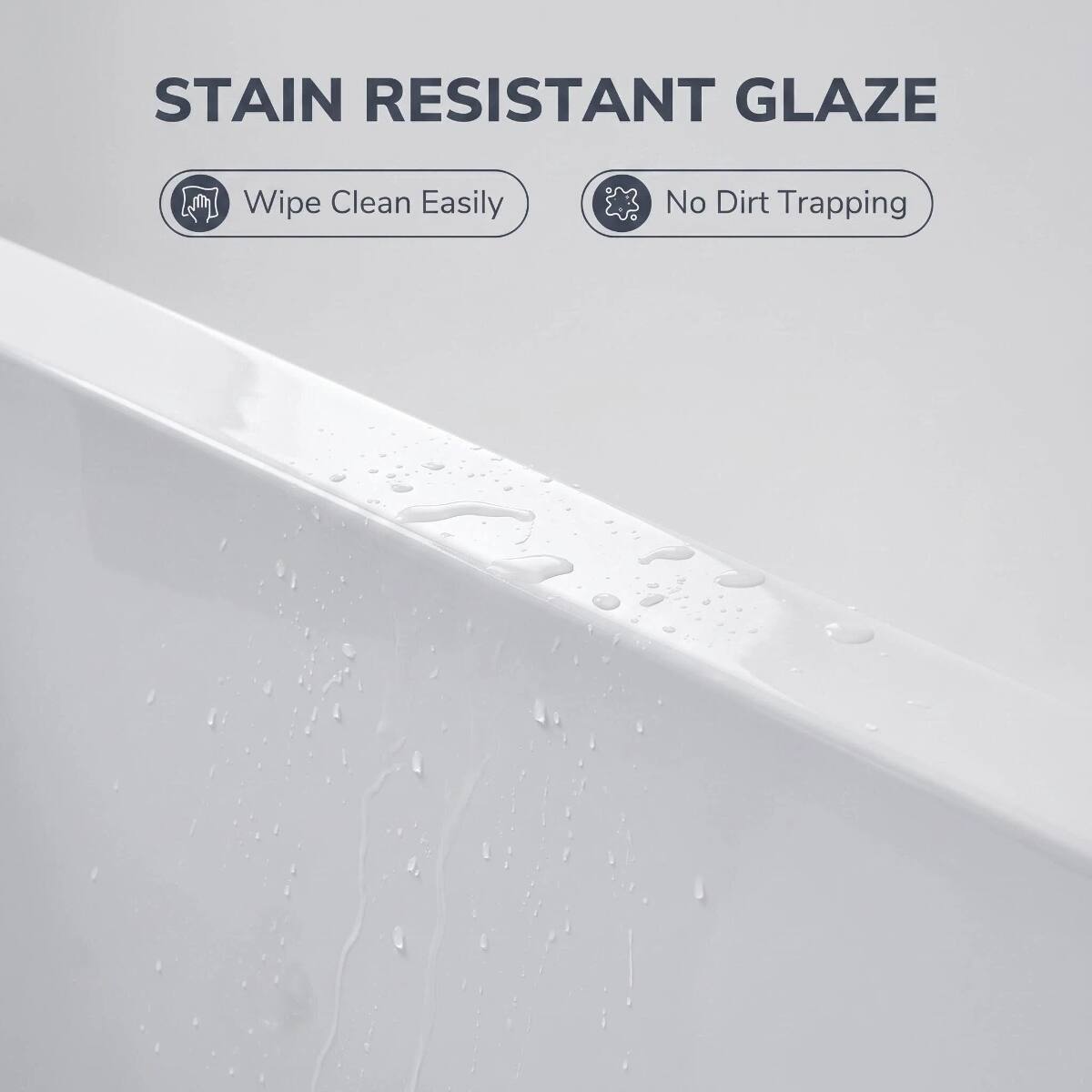 STAIN RESISTANT GLAZE

- Wipe Clean Easily
- No Dirt Trapping