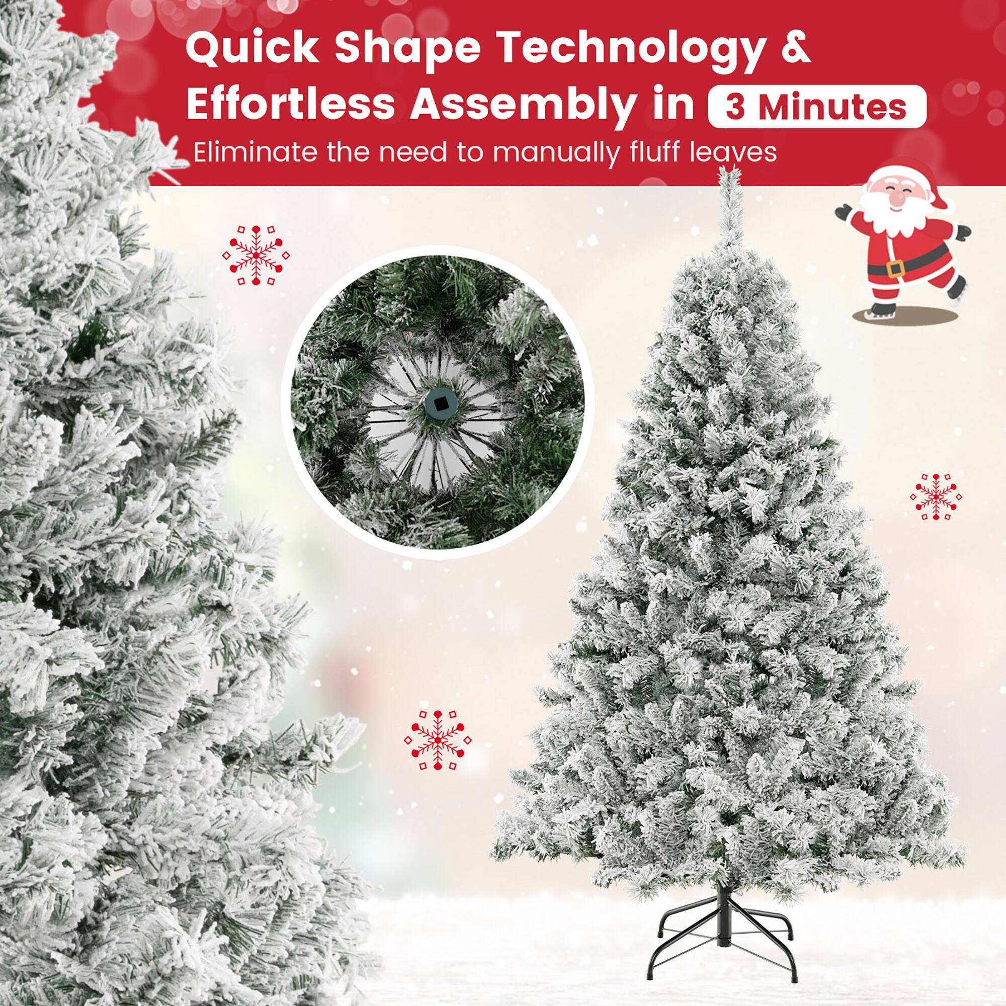 Quick Shape Technology & Effortless Assembly in 3 Minutes  
Eliminate the need to manually fluff leaves