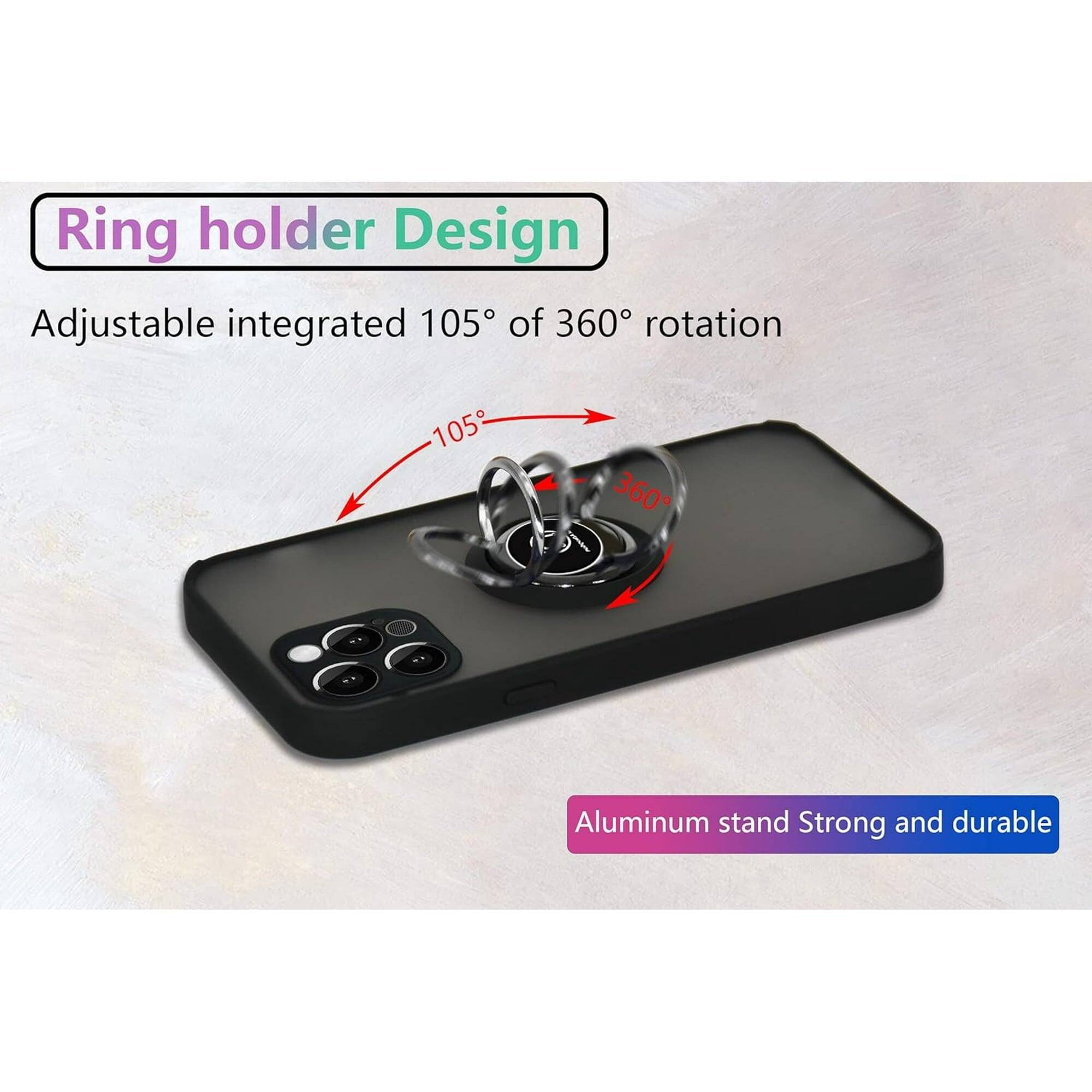 Ring holder Design, Adjustable integrated 105° of 360° rotation, Aluminum stand Strong and durable