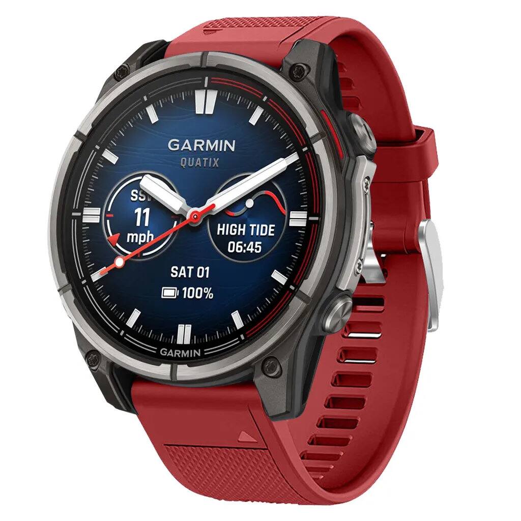 GARMIN QUATIX SS 11 mph HIGH TIDE 06:45 SAT 01 100% GARMIN