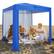 Angle. Costway - UPF 50+ Beach Tent 6.6ft x 6.6ft Beach Cabana with Folding Table, 5 Sandbags - Blue.