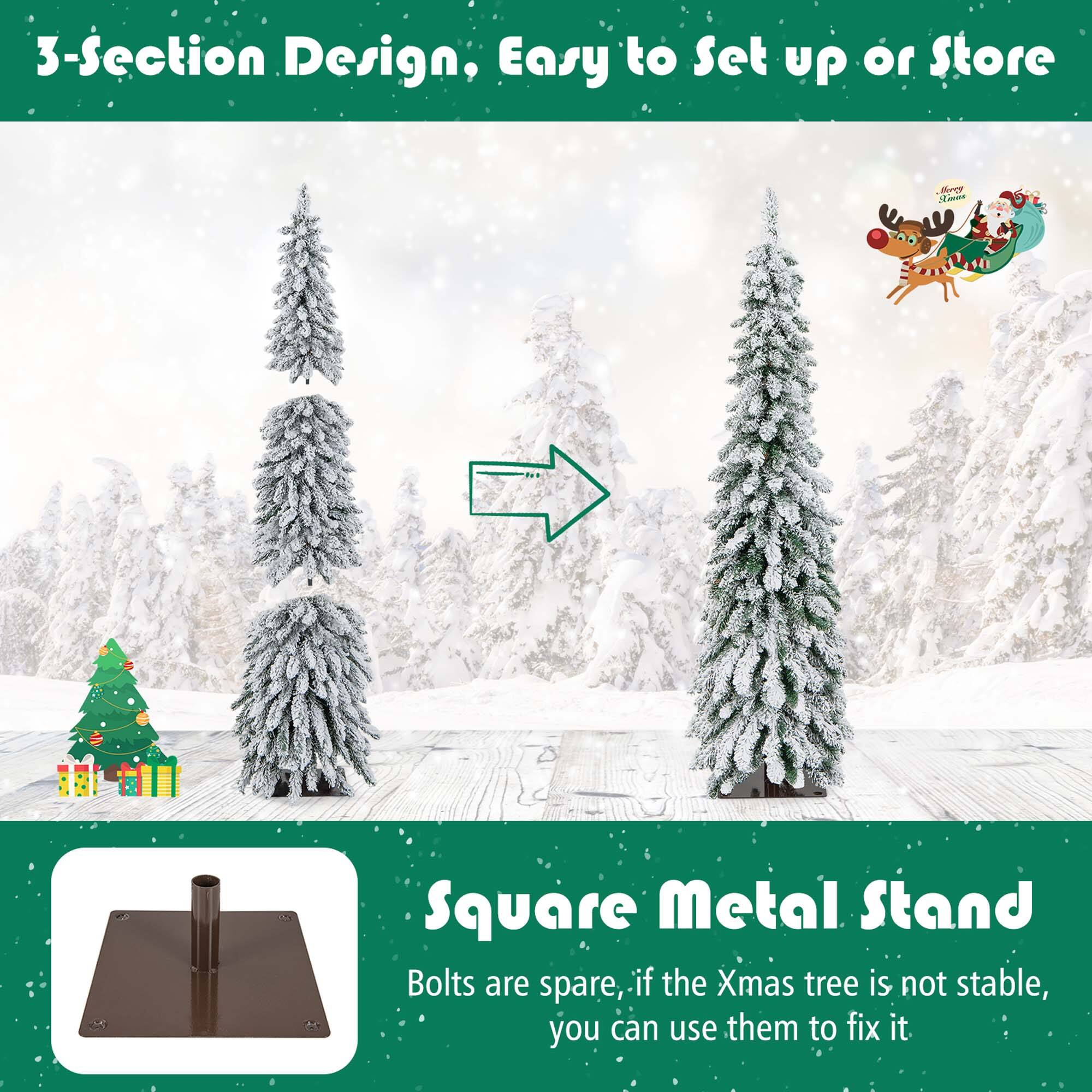 The image shows a 3-section design of a Square Metal Stand, which is easy to set up or store. The stand is intended for a Christmas tree, and the bolts are spare, in case the tree is not stable, they can be used to fix it.