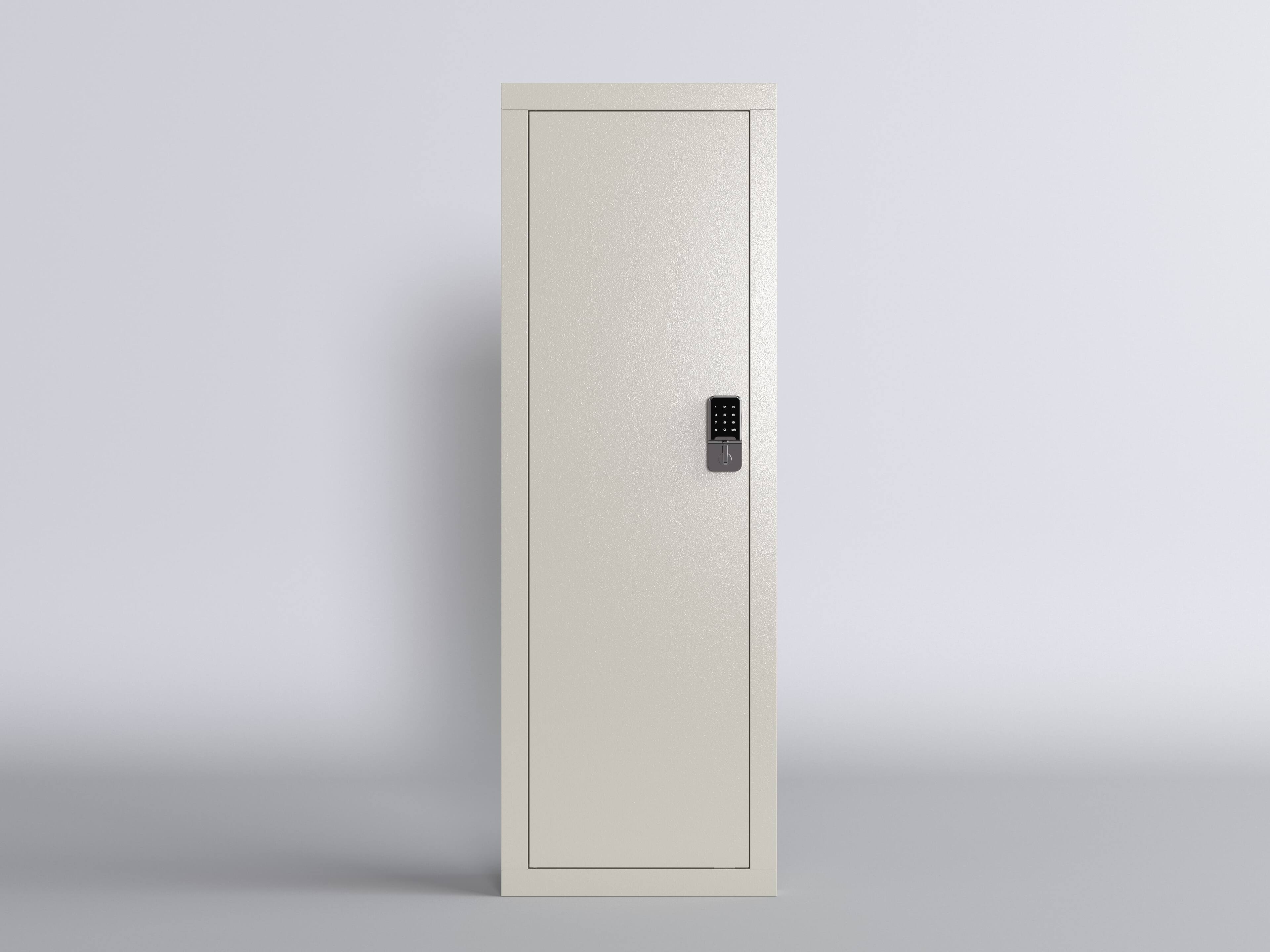 Back. Lycvki - In-Wall Gun Safe with Digital Keypad and Removable Shelves for Home Use.
