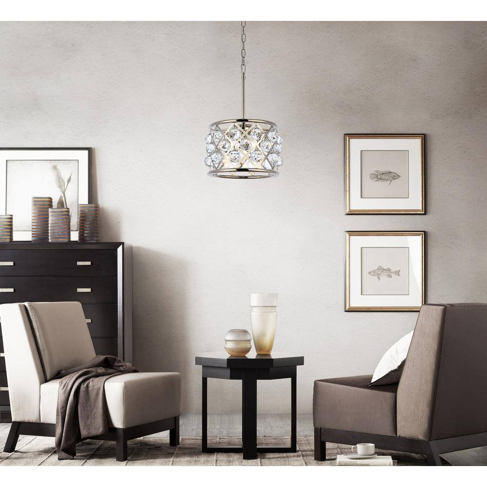 Left. Urban Classic - Madison 3 light polished Nickel Pendant Clear Royal Cut Crystal - Polished Nickel.