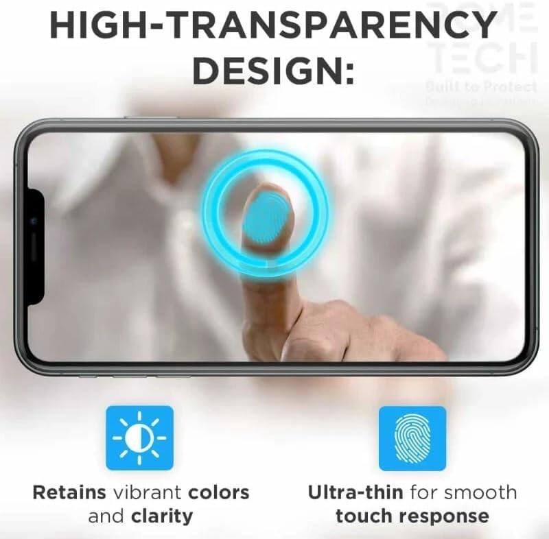 HIGH-TRANSPARENCY DESIGN:  
Retains vibrant colors and clarity  
Ultra-thin for smooth touch response